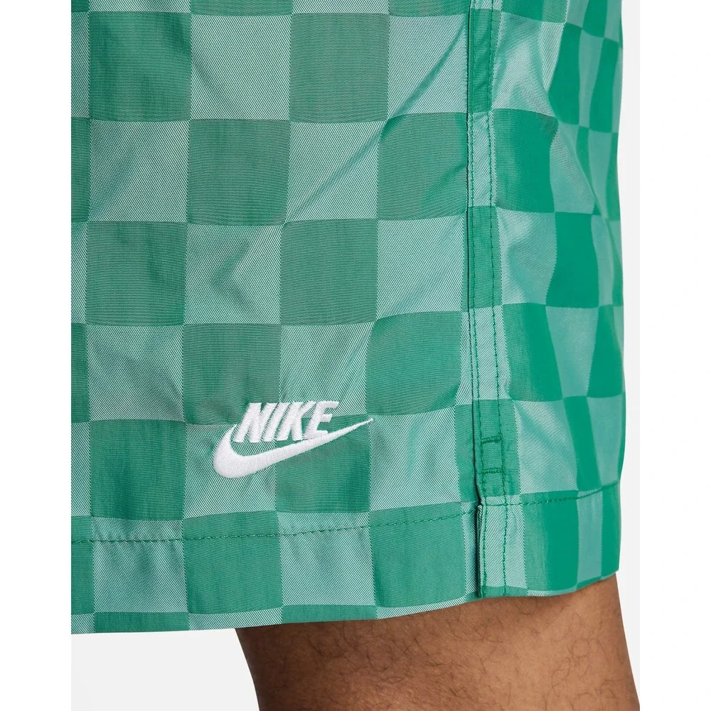 Nike Men's Club Flow Checkered Nylon Shorts Malachite Green‎ Size S FN3098-365